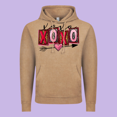 Xoxo Love Valentine's Day Vintage Hoodie Designed By Fadigitalartstudio
