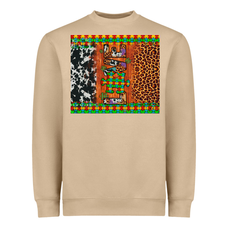Love Autism Awareness Leopard Cowhide Heavyweight Sweatshirt by Artiststas | Teevron
