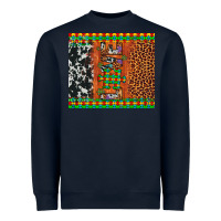 Navy love autism awareness leopard cowhide Heavyweight Sweatshirt - Artiststas