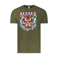 Vintage Olive Mama tiger lightning bolt Vintage Tee - HowdyJamesFarm