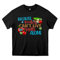 Black because teachers cant live on apples alone Heavy Core Tee - NancyCooperArtShop