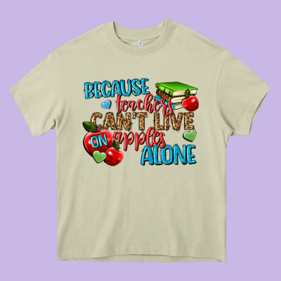 Because Teachers Cant Live On Apples Alone Heavy Core Tee Designed By Nancycooperartshop