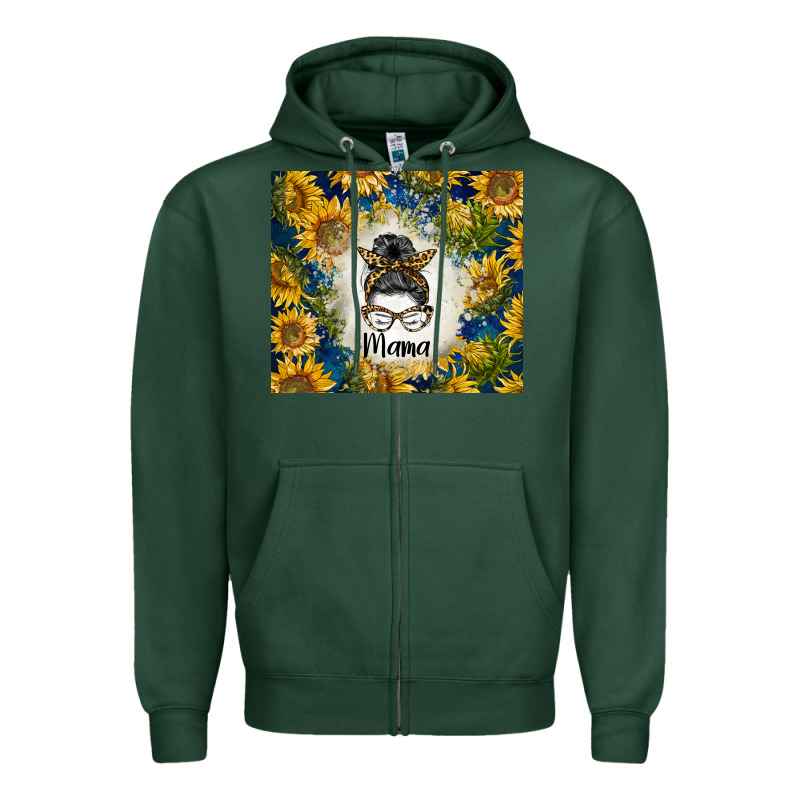 Sunflowers Messy Bun Mama Zipper Hoodie by BarkalooDesign | Teevron