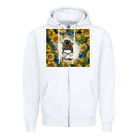 White sunflowers messy bun mama Zipper Hoodie - BarkalooDesign