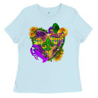 Baby Blue Mardi Gras heart Ladies Tee - HowdyJamesFarm