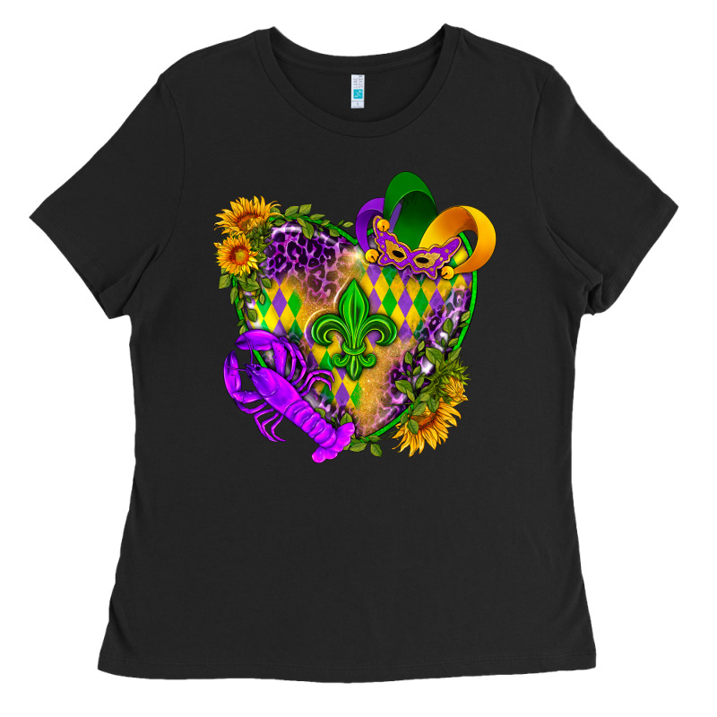 Mardi Gras Heart Ladies Tee by HowdyJamesFarm | Teevron