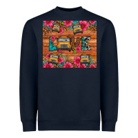 Navy love school bus leopard Heavyweight Sweatshirt - Artiststas