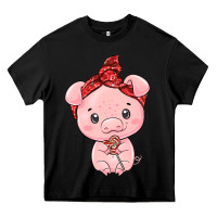 Black cute pig Heavy Core Tee - texasbilliewilder