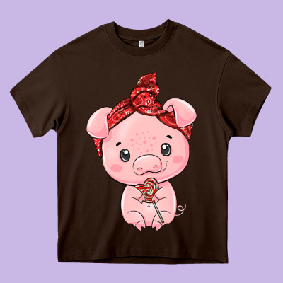 Cute Pig Heavy Core Tee Designed By Texasbilliewilder