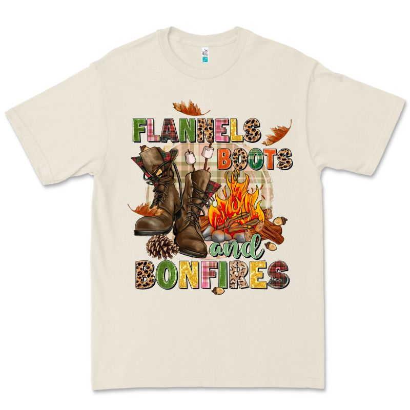 Flannels Boots And Bonfires Premium Tee by NancyCooperArtShop | Teevron