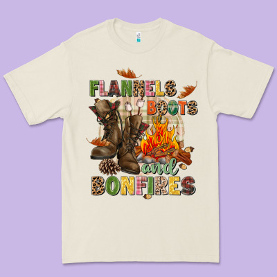 Flannels Boots And Bonfires Premium Tee Designed By Nancycooperartshop