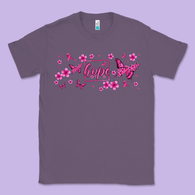 Hope Breast Cancer Butterfly Classic Tee Designed By Jasminsmagicworld