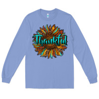 Colony Blue thankful sunflower Long Sleeve Tee - RanaPortraitStore