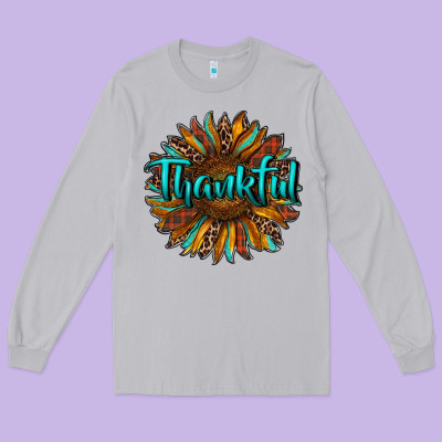 Thankful Sunflower Long Sleeve Tee Designed By Ranaportraitstore