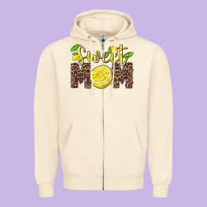 Sweet Mom Lemon Zipper Hoodie Designed By Barkaloodesign