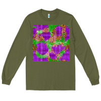 Army Green Mardi Gras leopard Seamless Pattern Long Sleeve Tee - FaDigitalArtStudio