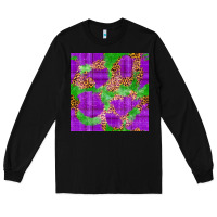 Black Mardi Gras leopard Seamless Pattern Long Sleeve Tee - FaDigitalArtStudio