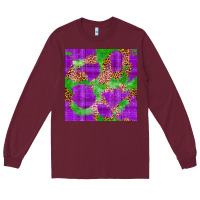 Burgundy Mardi Gras leopard Seamless Pattern Long Sleeve Tee - FaDigitalArtStudio