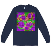 Navy Mardi Gras leopard Seamless Pattern Long Sleeve Tee - FaDigitalArtStudio