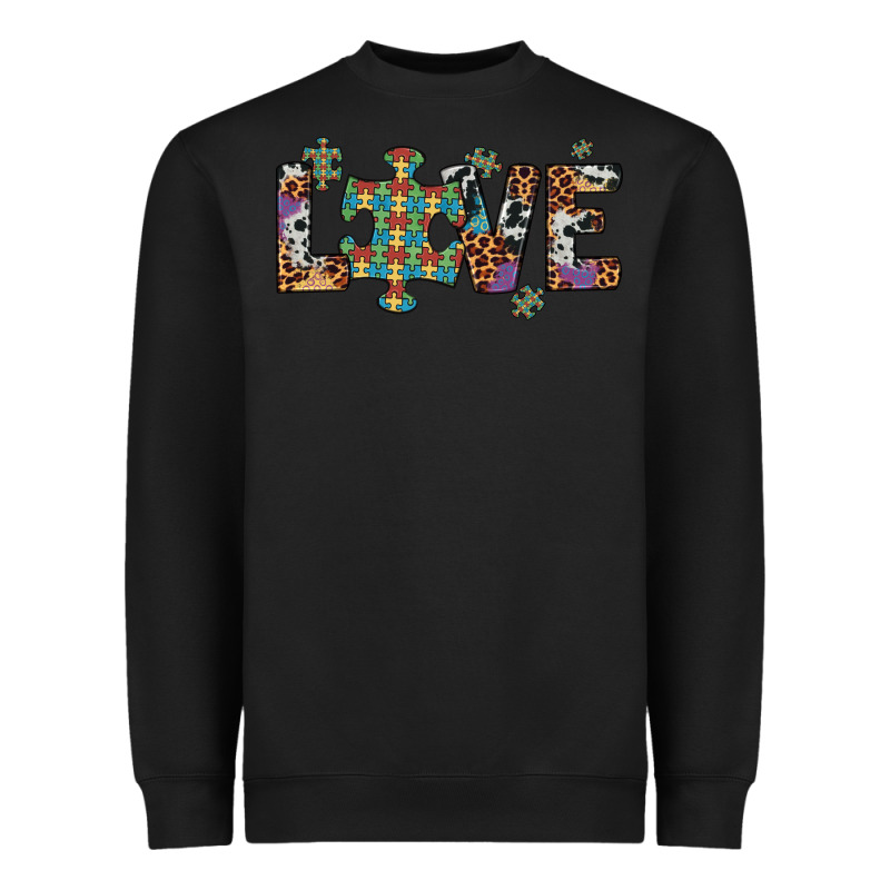 Love Autism Awareness Leopard Cowhide Heavyweight Sweatshirt by Artiststas | Teevron