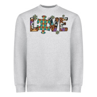 Heather Grey love autism awareness leopard cowhide Heavyweight Sweatshirt - Artiststas