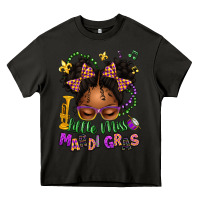 Asphalt little miss mardi gras afro messy bun kid Heavy Core Tee - texasbilliewilder