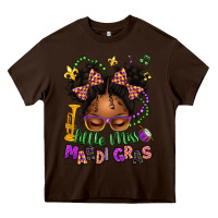 Chocolate Brown little miss mardi gras afro messy bun kid Heavy Core Tee - texasbilliewilder
