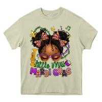 Little Miss Mardi Gras Afro Messy Bun Kid Heavy Core Tee | Teevron