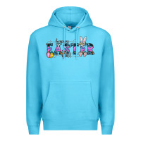 Ocean Blue Happy Easter Y'all Premium Hoodie - CowhideDigitalArt