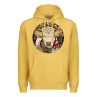 Antique Gold Charolais Heifer Christmas Premium Hoodie - RanaPortraitStore