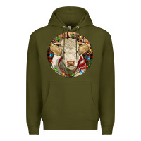 Army Green Charolais Heifer Christmas Premium Hoodie - RanaPortraitStore