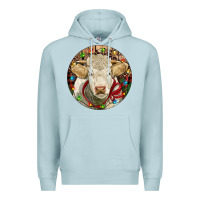 Blue Mist Charolais Heifer Christmas Premium Hoodie - RanaPortraitStore