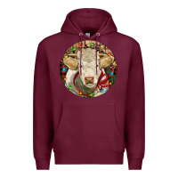 Burgundy Charolais Heifer Christmas Premium Hoodie - RanaPortraitStore