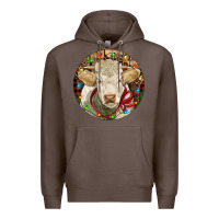 Coffee Charolais Heifer Christmas Premium Hoodie - RanaPortraitStore