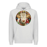 Dove Grey Charolais Heifer Christmas Premium Hoodie - RanaPortraitStore