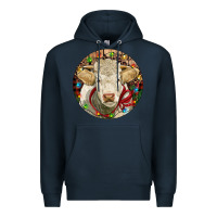 Navy Charolais Heifer Christmas Premium Hoodie - RanaPortraitStore