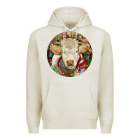 Oatmeal Heather Charolais Heifer Christmas Premium Hoodie - RanaPortraitStore
