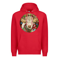 Red Charolais Heifer Christmas Premium Hoodie - RanaPortraitStore