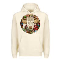 Sandshell Charolais Heifer Christmas Premium Hoodie - RanaPortraitStore