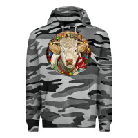 Slate Camo Charolais Heifer Christmas Premium Hoodie - RanaPortraitStore
