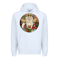 White Charolais Heifer Christmas Premium Hoodie - RanaPortraitStore