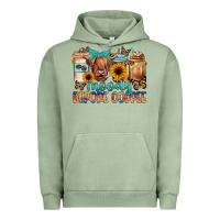 Pigment Oil Green moody before coffee Urban Hoodie - JahusDesignShop