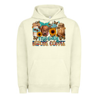 Pigment Pistachio moody before coffee Urban Hoodie - JahusDesignShop