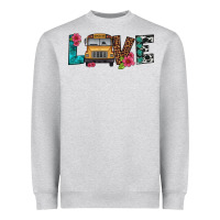 Heather Grey love school bus Heavyweight Sweatshirt - Artiststas