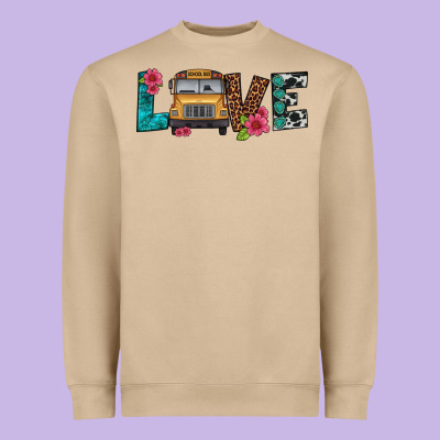 Love School Bus Heavyweight Sweatshirt Designed By Artiststas