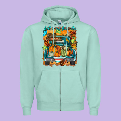 Fall Is My Favorite Zipper Hoodie Designed By Barkaloodesign