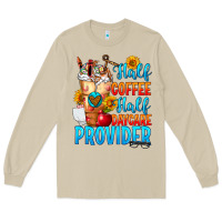Mushroom Half coffee half daycare provider Long Sleeve Tee - FaDigitalArtStudio
