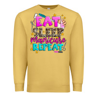 Antique Gold eat sleep manicure repeat Premium Sweatshirt - AdoDesignShop