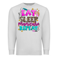 Dove Grey eat sleep manicure repeat Premium Sweatshirt - AdoDesignShop