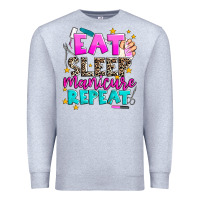 Heather Grey eat sleep manicure repeat Premium Sweatshirt - AdoDesignShop